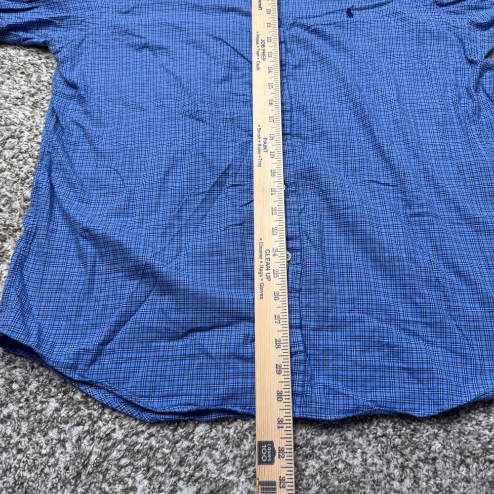 Polo Ralph Lauren Men's XL Blue Plaid Button Down Long Sleeve Shirt Navy Pony - Picture 7 of 7